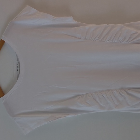 Frame x Revolve fitted flare organic cotton white high low minimalist Maxi Dress - Picture 5 of 10